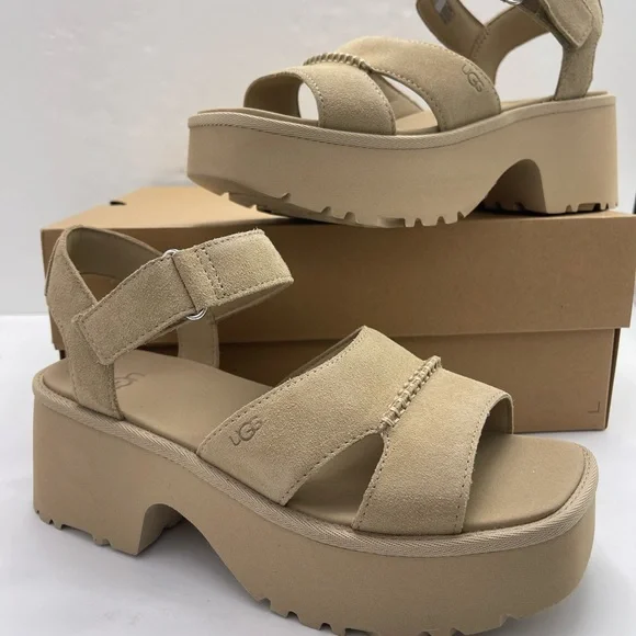 UGG NEW HEIGHTS ANKLE STRAP W9 PLATFORM HEELED SANDALS Beige 
MDSD Mustard Seed - Picture 13 of 16